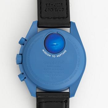 Swatch/Omega, MoonSwatch, Mission to Neptune, kronograf, armbandsur, 42 mm.