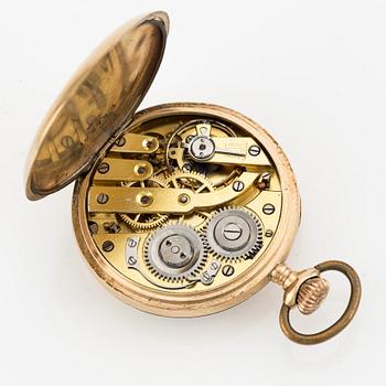 Pocket watch, 14K gold, 34 mm.