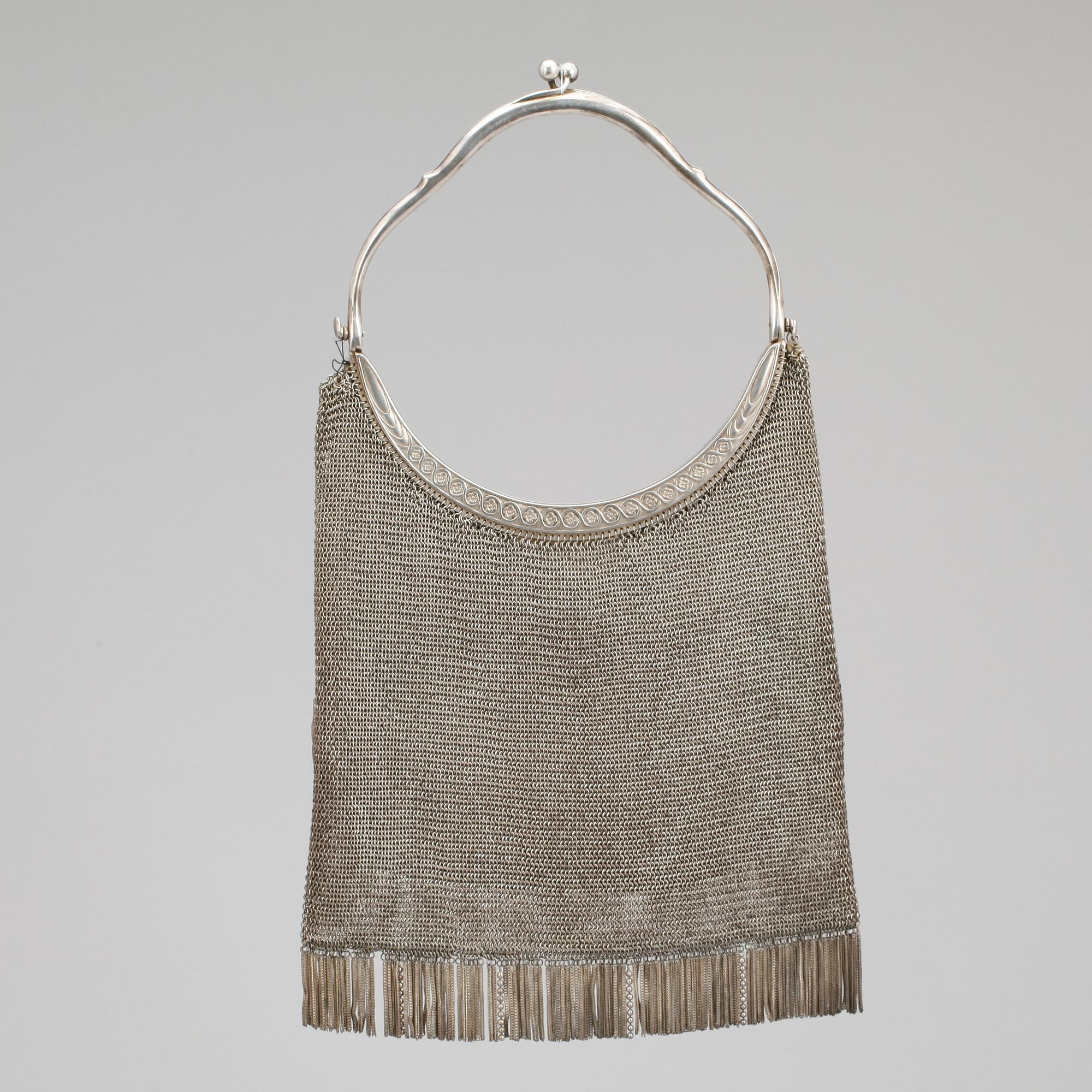 AFTONVÄSKA, nysilver, 1920/30-tal, otydligt stämpelmärkt.