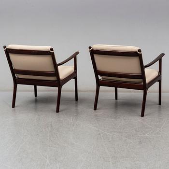 A pair of easy chairs, Ole Wanscher, Poul Jeppesen, Denmark.