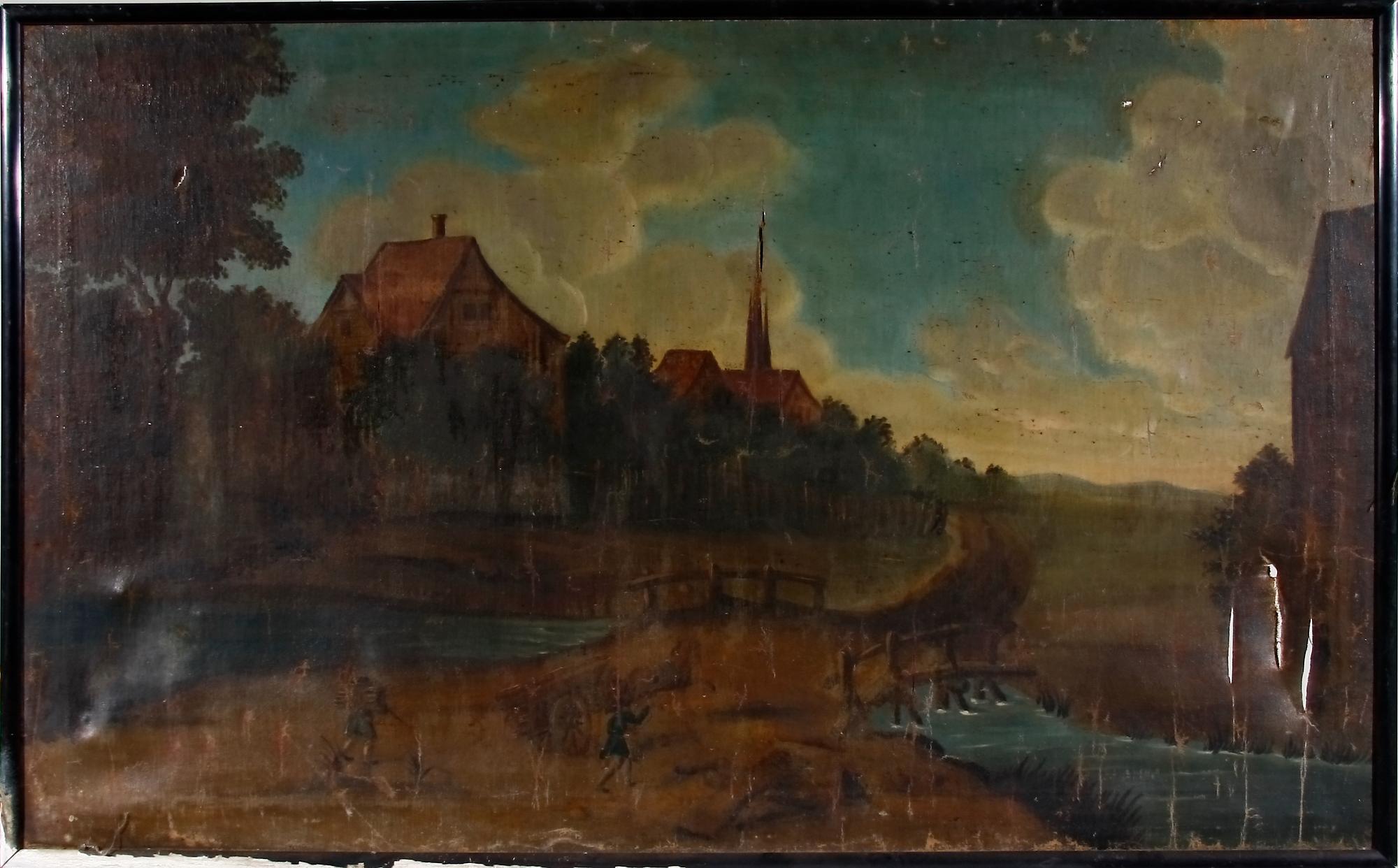 OKÄND KONSTNÄR, olja på duk, 1700/1800-tal.