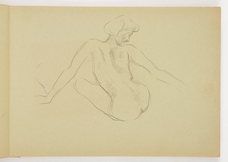 Lotte Laserstein, 3 skissblock med teckningar.