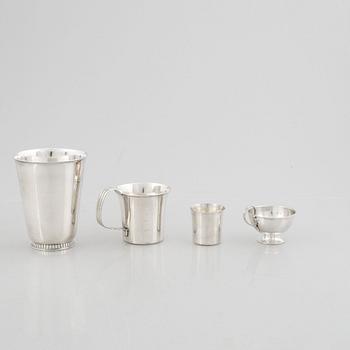 A Set of Silver Cups and Mugs, including mark of GAB, Stockholm 1965 (4 pieces).