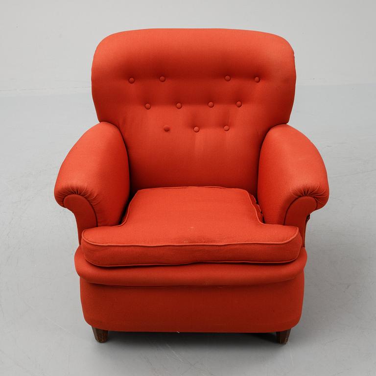 Josef Frank, a model 568 easy chair by Svenskt Tenn, Sweden.