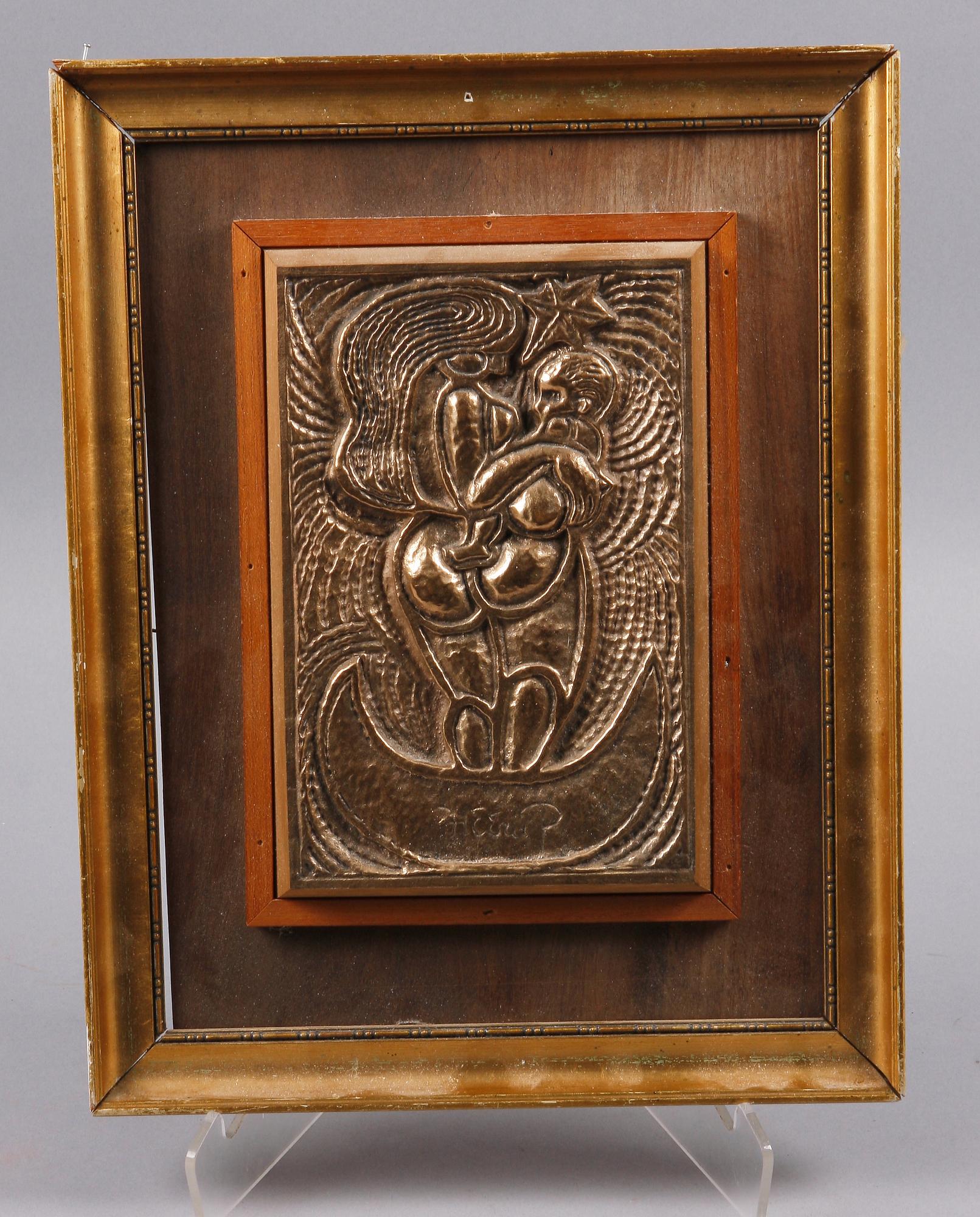 HENRY HEERUP, relief, brons, sign.