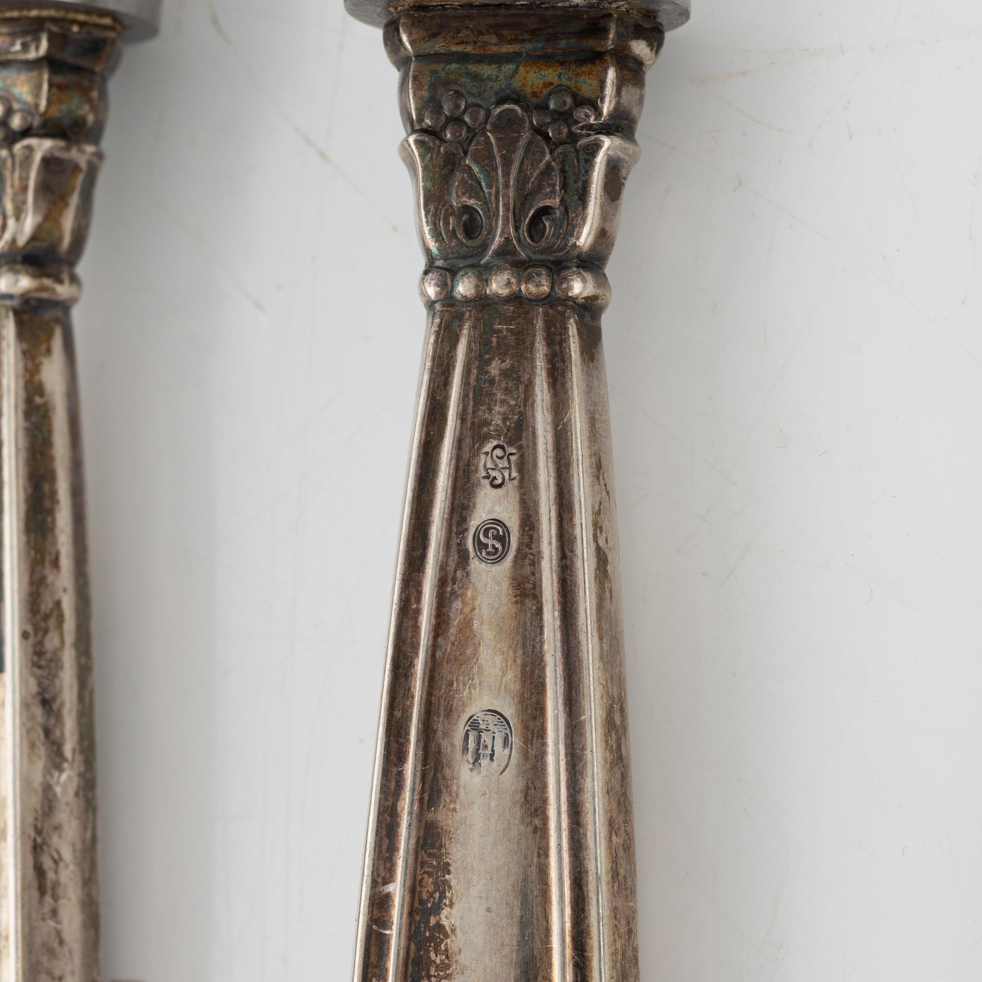 Bestickservis, 68 delar, silver, övervägande W&SS Horsens, Danmark, 1900-tal.