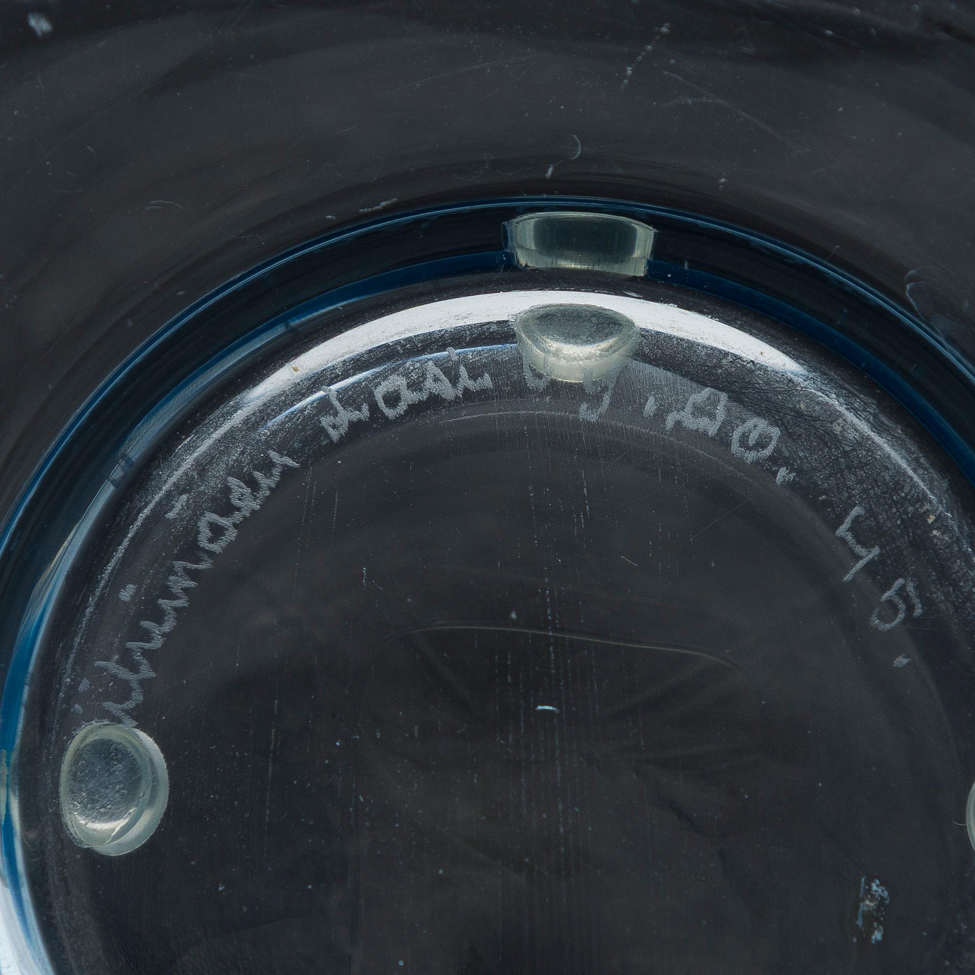 Gunnel Nyman, skål, modell 38/1081 Riihimäki Glassbruk Ab. Signerad Riihimäen Lasi Oy AO. 45. Formgiven 1938.