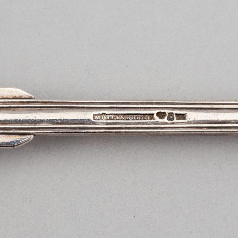 A Swedish 19th century silver soup-laddle, mark of Gustaf Möllenborg, Stockholm 1853.