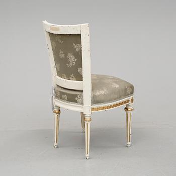 STOL, gustaviansk, enligt etikett Johan Lindgren (mästare i Stockholm 1770-1800).