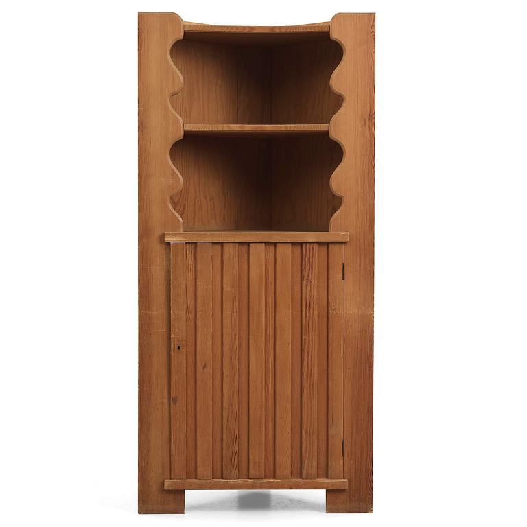 Axel Einar Hjorth, a stained pine "Utö" corner cabinet, Nordiska Kompaniet, Sweden, 1930s.