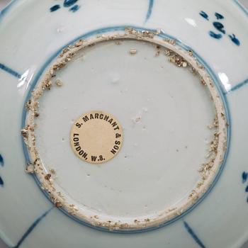 A pair of blue and white kraak dishes, Ming dynasty, Wanli (1572-1620).
