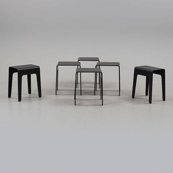 PETER BRANDT, bord/pallar 4 + 2, "Bimbo", för Blå station, Åhus, 2010-2011.