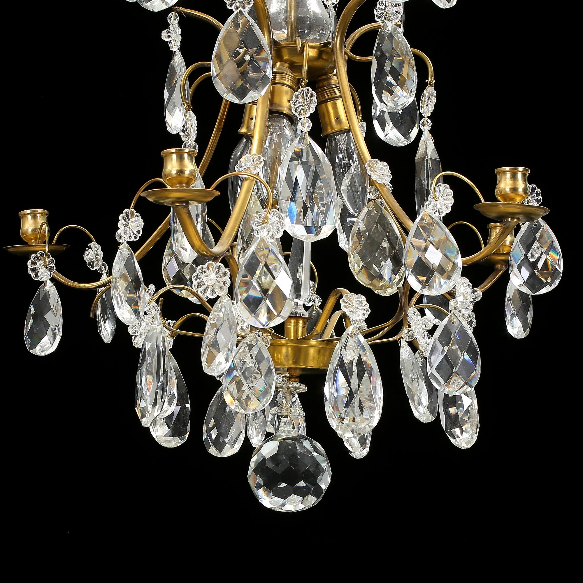 LJUSKRONA, rokokostil, 1900-tal. Höjd ca 60 cm.