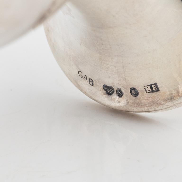 Six silver items, GAB, Atelier Borgila and Axel Bergman, Stockholm, 1905-60.