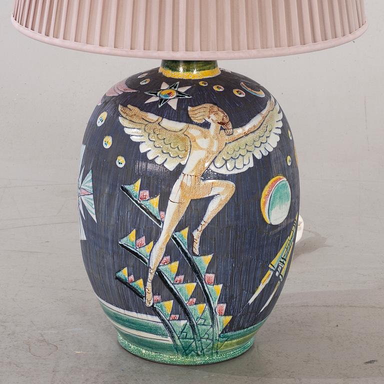 MARIAN ZAWADZKI, bords/golvlampa Tilgmans 1900-talets andra hälft glaserat lergods.