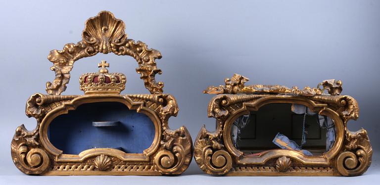MONTERSKÅP, 2 st, rokokostil, 1800/1900-tal.