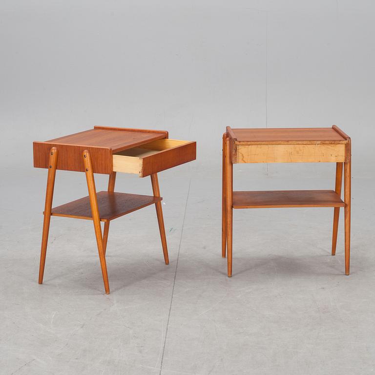 SÄNGBORD, ett par. Carlströms & Co Möbelfabrik. 1950/60-tal.