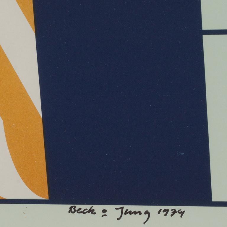 BECK & JUNG (HOLGER BÄCKSTRÖM & BO LJUNGBERG), färglitografi, signerad, numrerad 199/275, daterad1974.