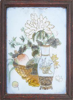 GLASMÅLNINGAR, 2 st, Kina, 1800/1900-tal.