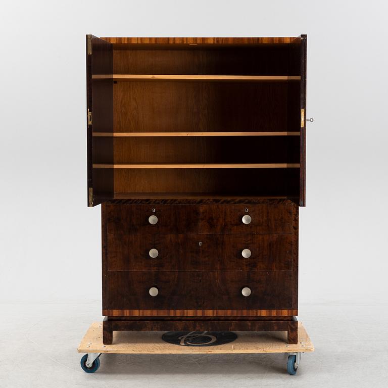 David Blomberg, a birch and rosewood veneered cabinet, 1930's.