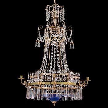 94. A late Gustavian seven-light chandelier, circa 1800.