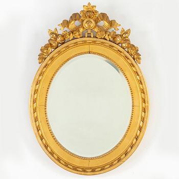 A Gustavian style mirror, mid 20th Century.