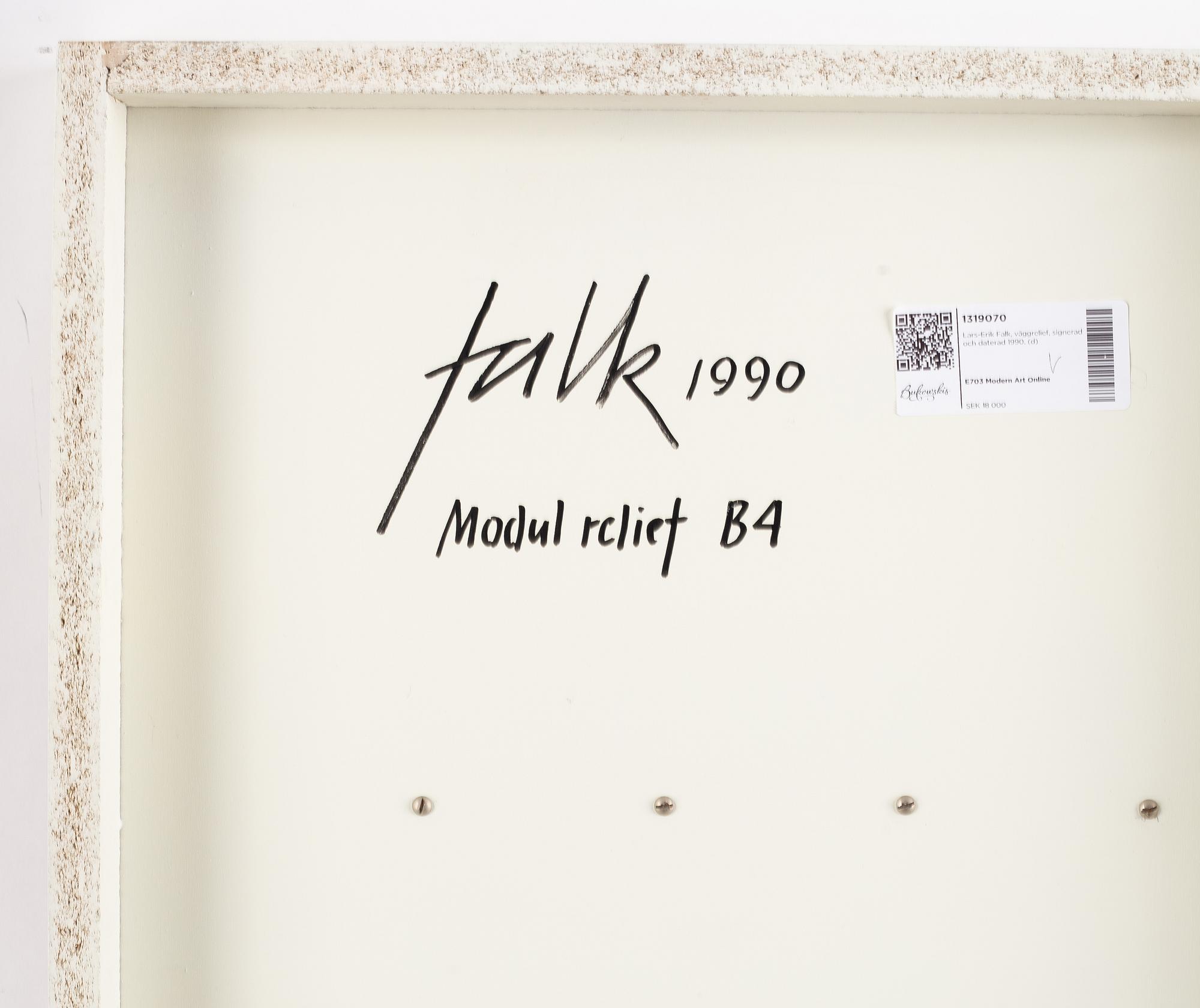 Lars-Erik Falk, relief, signed and dated 1990.