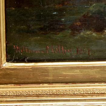 A Wilhelm Melbye oil on canvas, signed and dated 1864.