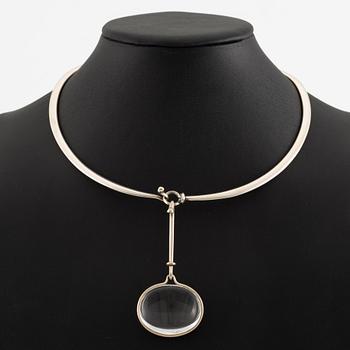 Vivianna Torun Bülow-Hübe, necklace, sterling silver and rock crystal, Georg Jensen, Denmark.