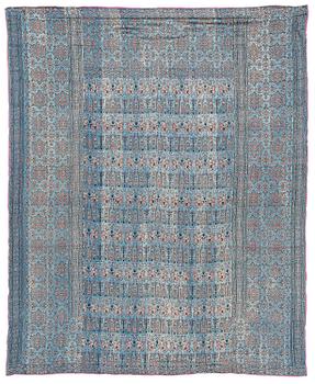 437. A 19th century silk textile, probably Persian of Moghul design, c. 174 x 140 cm.