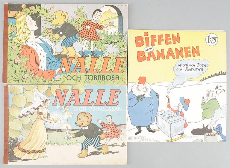 SERIETIDNINGAR, 6 st. Biffen & Bananen, Nalle, Knoll och Tott.