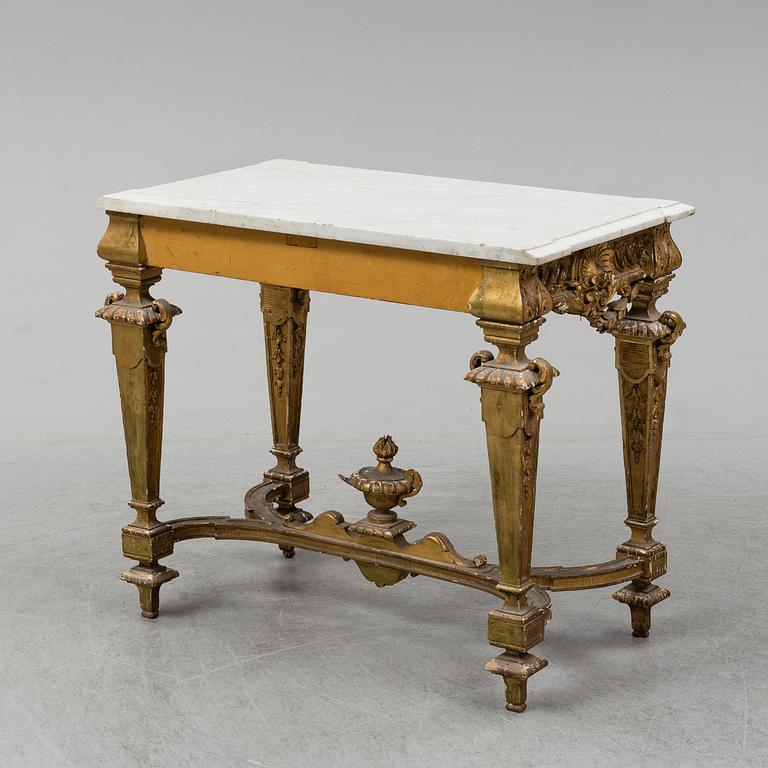 A baroque style console table, late 19th century.