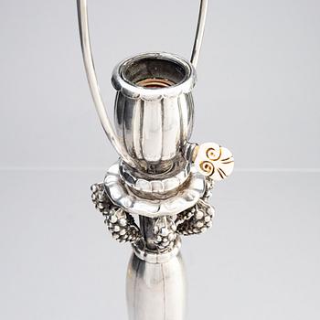 Georg Jensen, bordslampa, Köpenhamn 1919, 830/1000 silver, designnr 79.