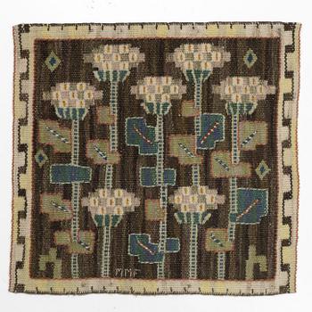Märta Måås-Fjetterström, a textile,”Taklök”, tapestry weave, ca 39 x 40 cm, signed AB MMF.