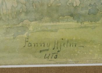 FANNY HJELM, akvarell, signerad.