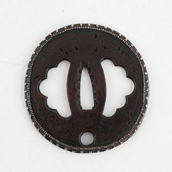 A Hirata style tsuba, Edo, probably 18th Century.