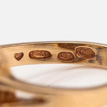 Ring, 14K guld, smaragd och diamanter ca 0.21 ct tot och smaragd. Kulta Market Vuorinen Tavastehus 1994.