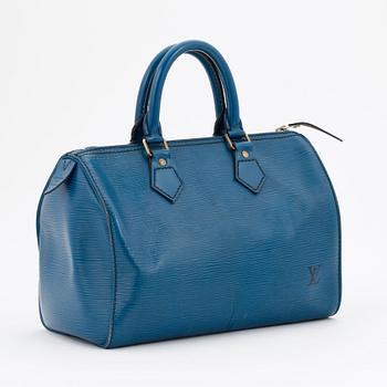 LOUIS VUITTON, a blue epi letaher "Speedy ".