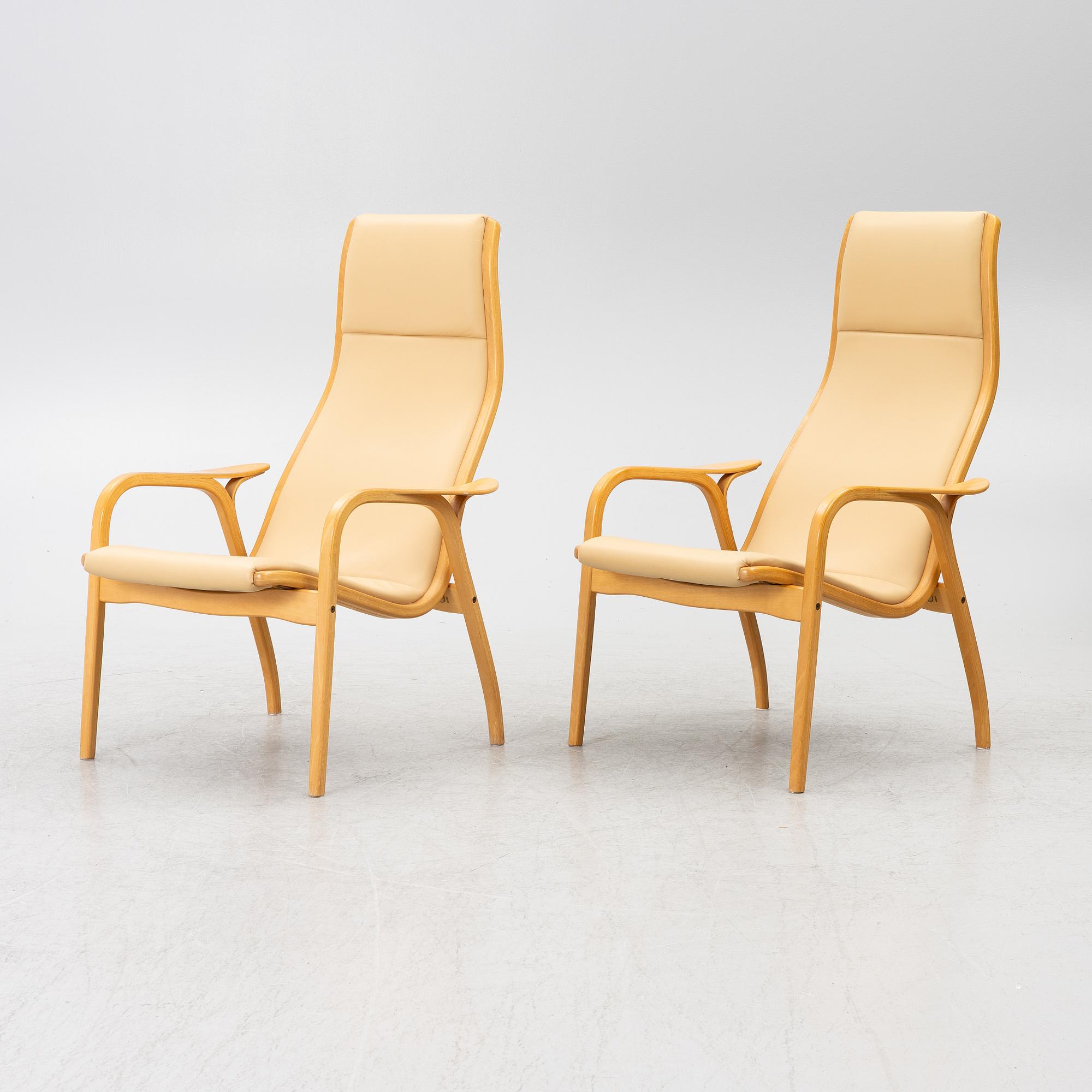 Yngve Ekström, Armchairs, a pair, "Lamino", Swedese, late 20th century.