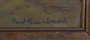 GRUNDMARK, PAUL. Olja på pannå, sign.