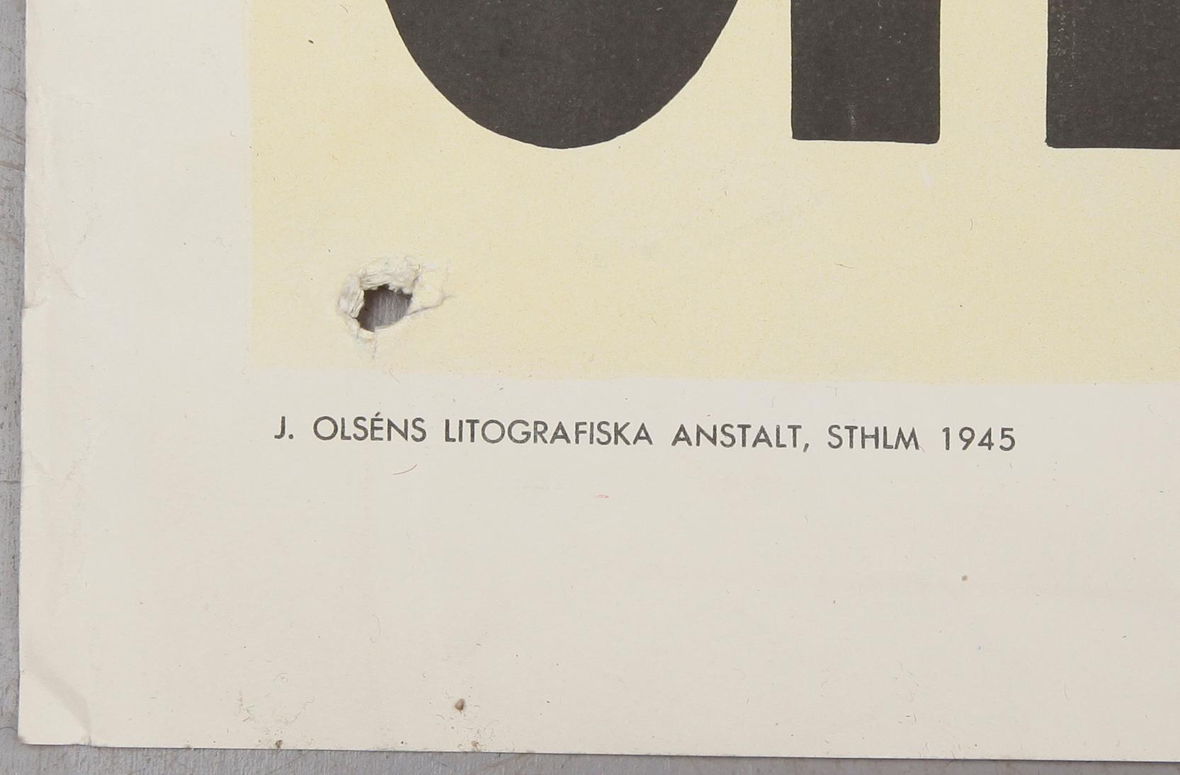 CIRCUSAFFISCH, litografiskt tryck, "Fata Morgana", Cirkus Astoria, 1945.