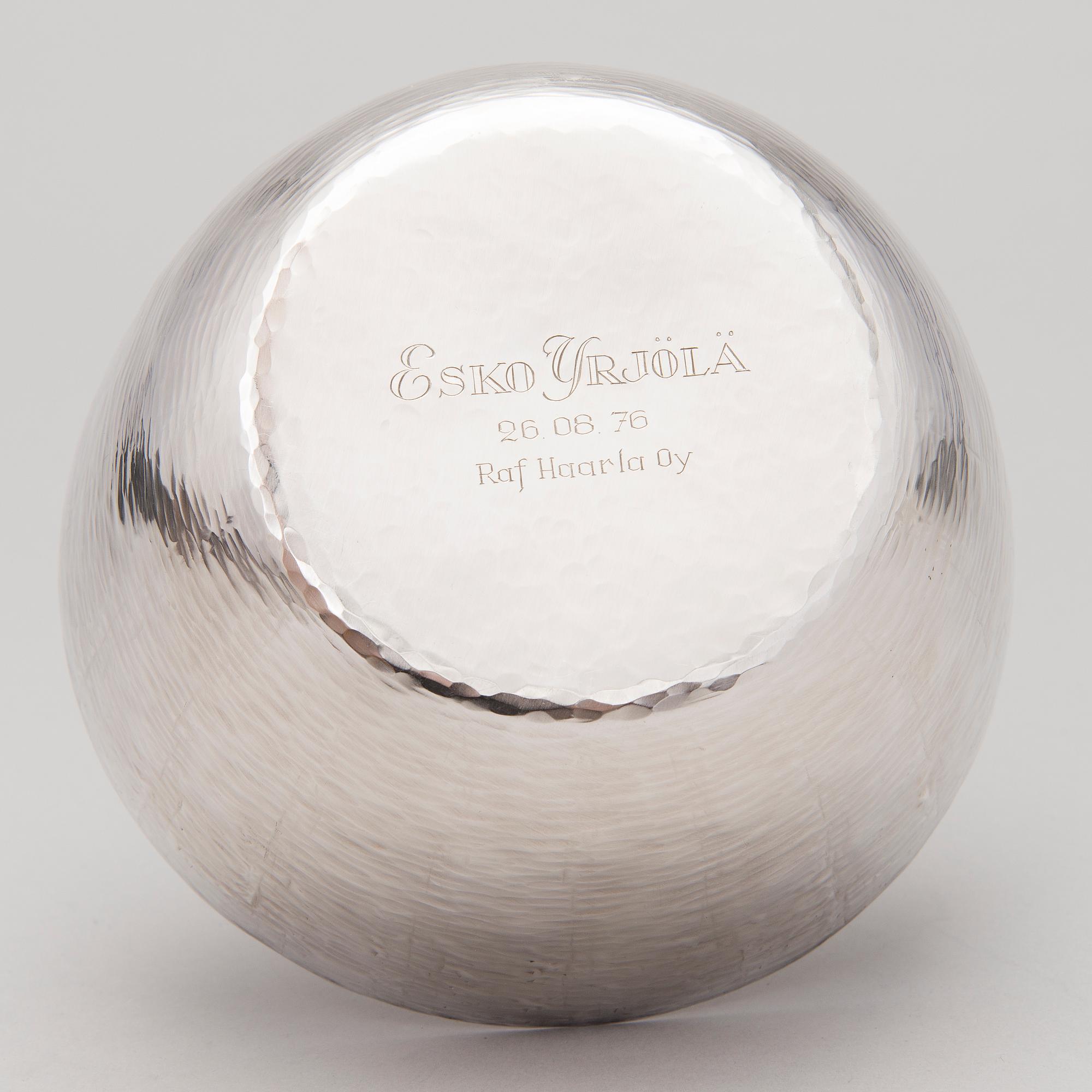 TAPIO WIRKKALA, SKÅL,  silver, stämplad TW, Hopeakeskus, Tavastehus 1975.