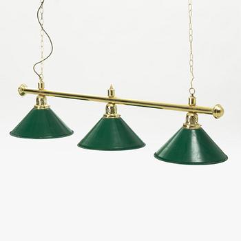 A set of lamps for a pooltable, 20th Century.