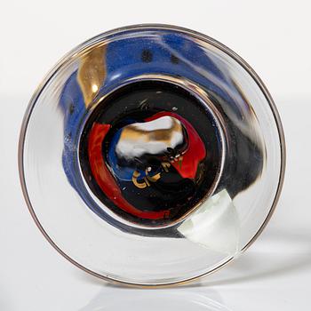 Gunnar Cyrén, snapsglas, 5 st, s.k. "djävulsglas", ur "Nobel" servisen, Orrefors.