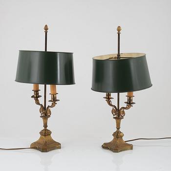 A pair of Empire style table lamps, first half of the 20th Century.