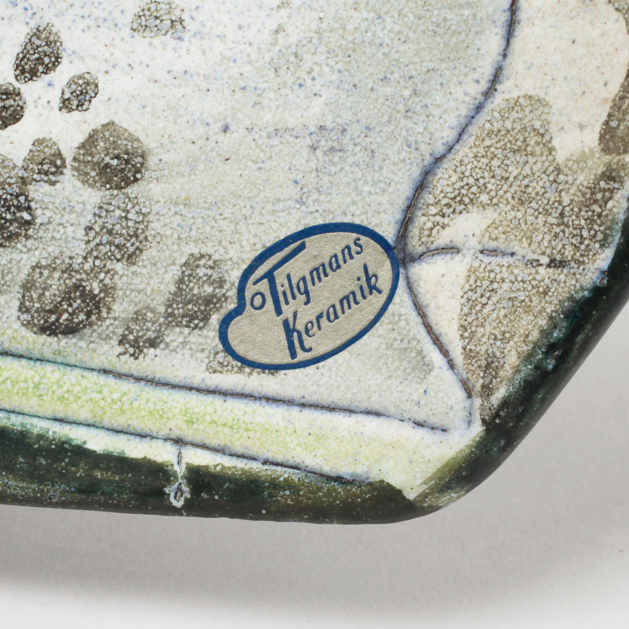 A dish and a table lamp by Marian Zawadzki for Tilgmans, second half of the 20th century.