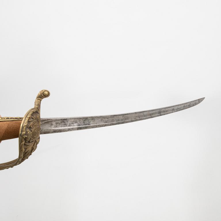Sabel, fransk, använd vid Göteborgs skarpskyttekårs musikkår, 1800-talets andra hälft.