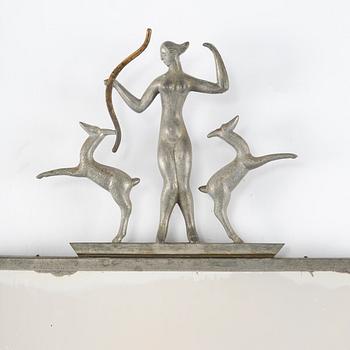 Nils Fougstedt, spegel, tenn, Firma Svenskt Tenn, Stockholm 1930.