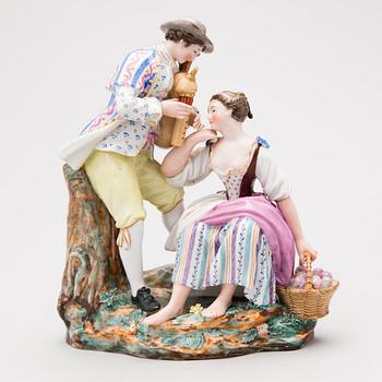 A Russian Popov porcelain figurine, Mid 19th Century.