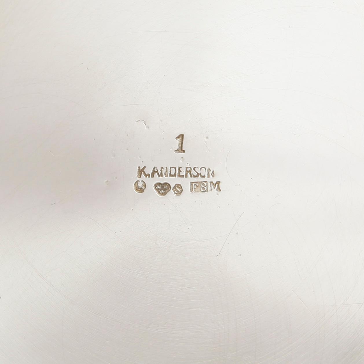 BÄGARE, silver, K Andersson, Stockholm, 1932. Vikt ca 342g.